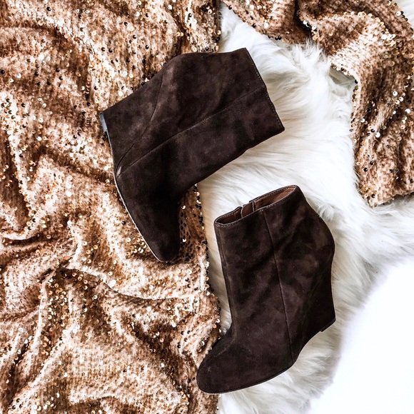 Sam Edelman Shoes - Sam Edelman 'Wilma' Brown Suede Wedge Bootie